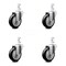 Service Caster 4 Inch Black Polyurethane Wheel Swivel 7/8 Inch Square Stem Caster Set SCC SCC-SQ20S414-PPUB-BLK-78-4 - alternate 2